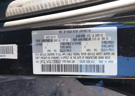 2018 Mazda Mazda6 Grand Touring Reserve z USA, uszkodzony, nr VIN JM1GL1WY9J1309583